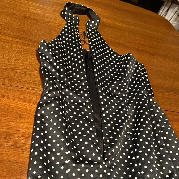 Jessica McClintock for Gunne Sax, Strapless Collared PolkaDot Holiday Party xmas - Picture 14 of 16